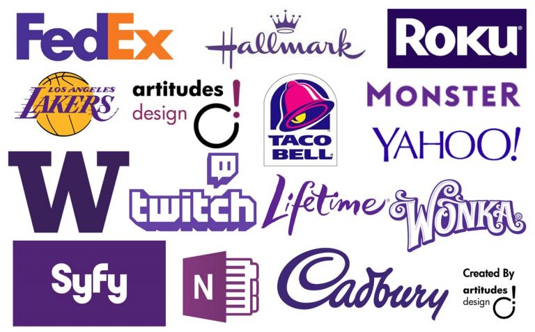 رنگ بنفش در طراحی لوگوی برند جهانی